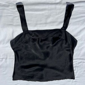 VTG 80s Victoria's Secret Gold Label Black Silk Camisole, S